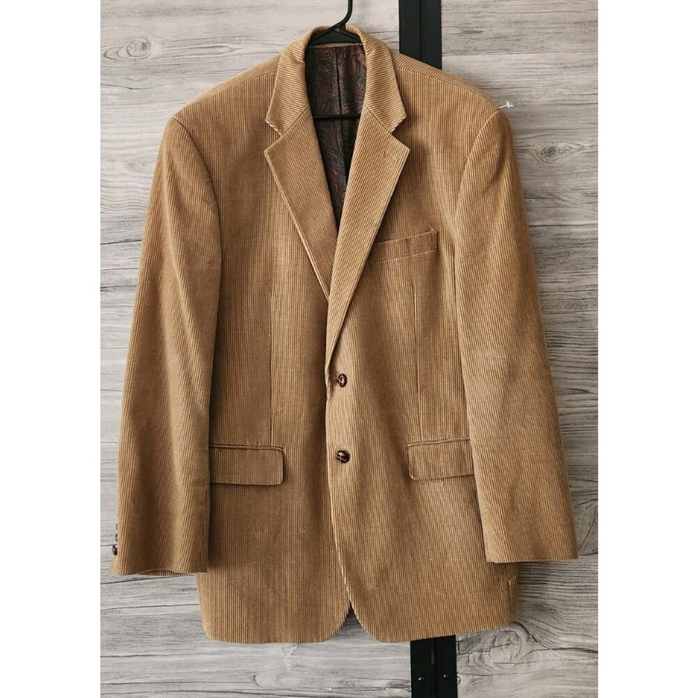Ralph Lauren LRL Men's Blazer 42 L Corduroy Brown Tan Cotton Sports Coat Jacket